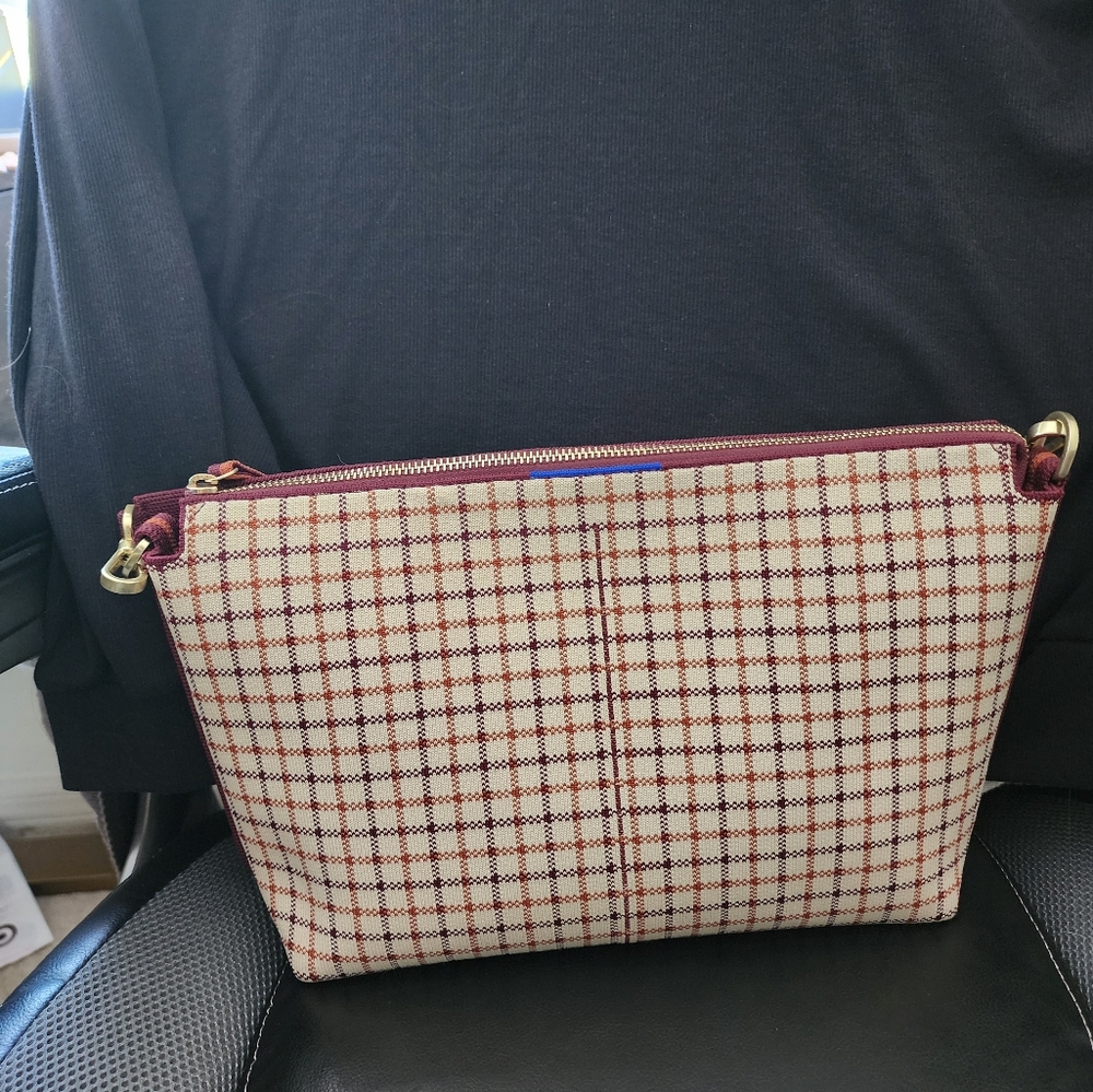Rothy's Plaid Crossbody Bag in Brown and Cream - Picture 5 of 11